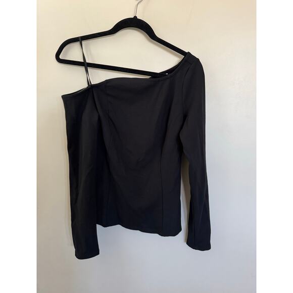 NWOT Marcella Sylvan One-Shoulder Top in Black SZ L - Picture 5 of 8